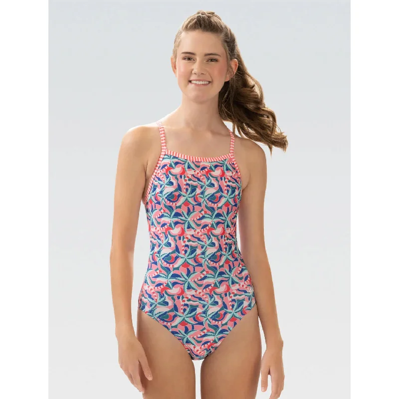 Dolfin Uglies Palmania V-Back One Piece Swimsuit Sleek Mesh Bikini