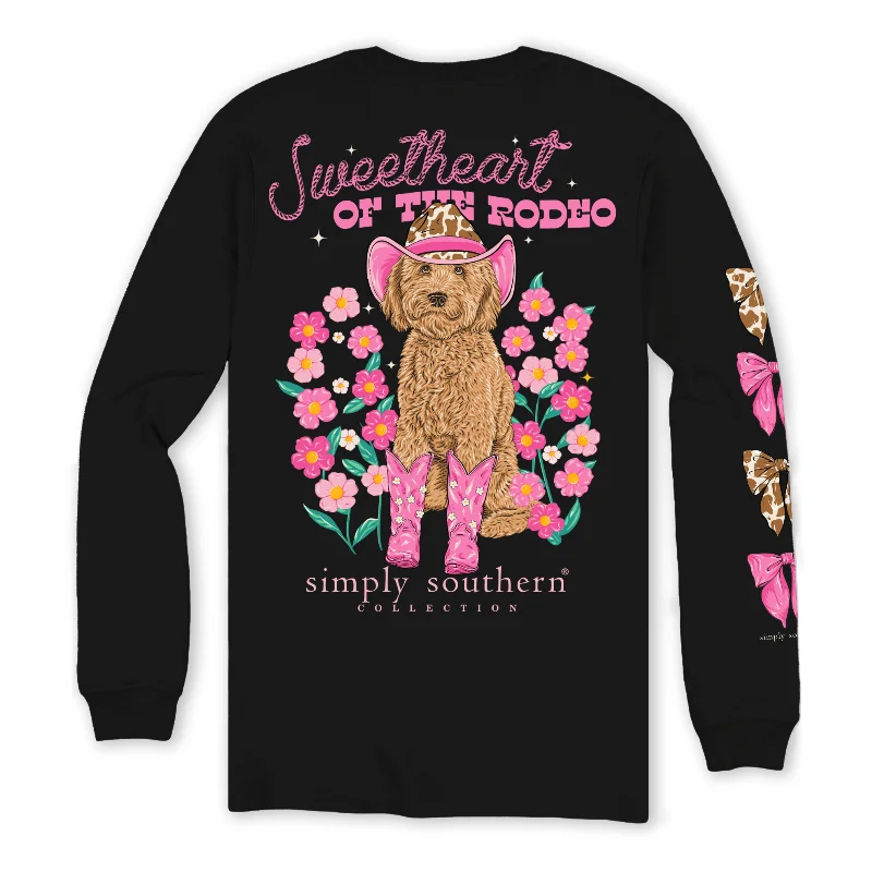 Simply Southern Ladies Sweetheart Of The Rodeo Graphic Black T-Shirt LS-SWEETHRT-BLACK-- Jersey Fabric Tulle Fabric Batik Fabric Simply Southern Ladies Sweetheart Of The Rodeo Graphic Black T-Shirt LS-SWEETHRT-BLACK-- Jersey Fabric Tulle Fabric Batik Fabric