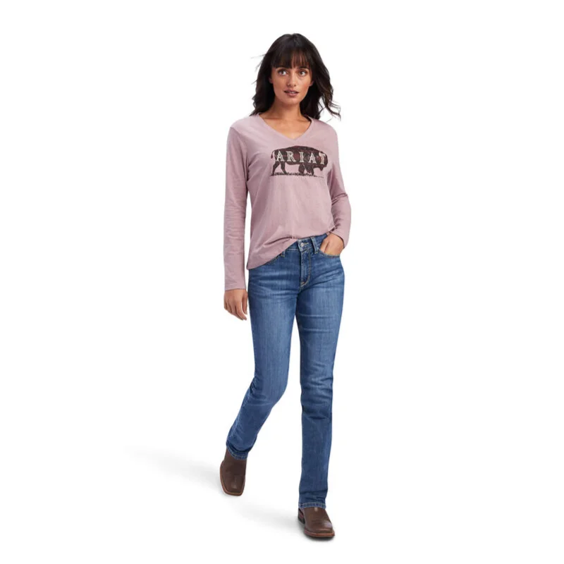 Ariat® Ladies R.E.A.L.™ Relaxed Fit Nostalgia Rose T-shirt 10041338-- Fleece Nylon Spandex Ariat® Ladies R.E.A.L.™ Relaxed Fit Nostalgia Rose T-shirt 10041338-- Fleece Nylon Spandex
