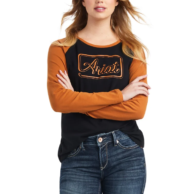 Ariat® Ladies R.E.A.L™ Baseball Black & Roasted Pecan Shirt 10042150-- Faux Fur Fabric Real Fur Fabric Shearling Fabric