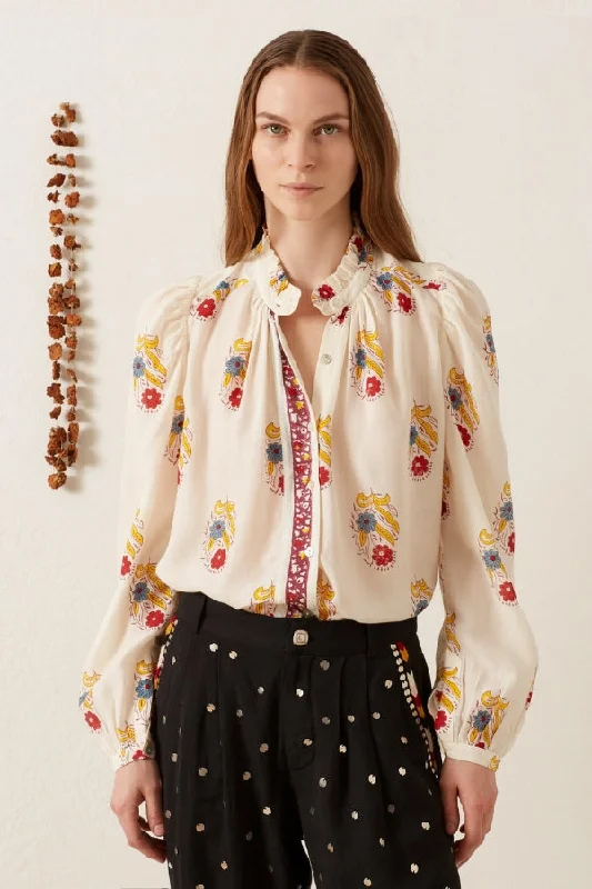FINAL SALE: ALIX OF BOHEMIA Annabel Fireflower Shirt-- Collared Crew Neck Turtle Neck FINAL SALE: ALIX OF BOHEMIA Annabel Fireflower Shirt-- Collared Crew Neck Turtle Neck