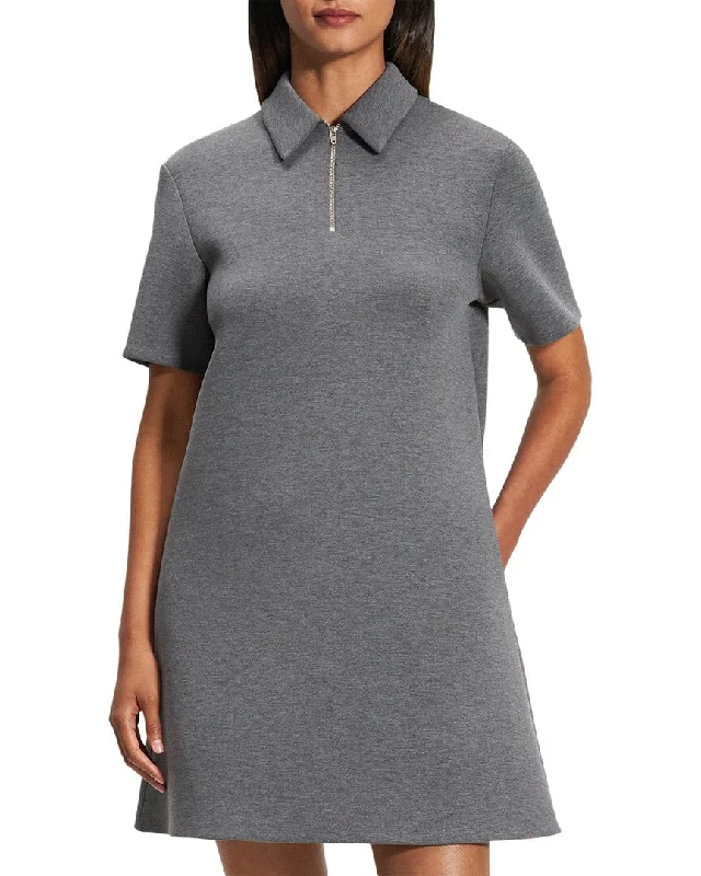 Theory Scuba Half Zip Dress Tunics Solid Classic