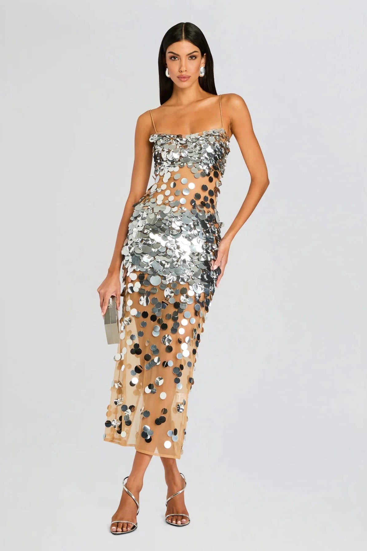 RETROFETE MISCHA SEQUIN DRESS IN SILVER Tunics Evening elegant