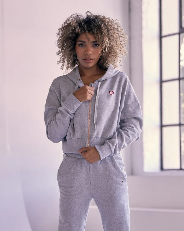 Texas A&M Aggies® Reign Crop Hoodie Hoodie with Drop Shoulder Relaxed Streetwear