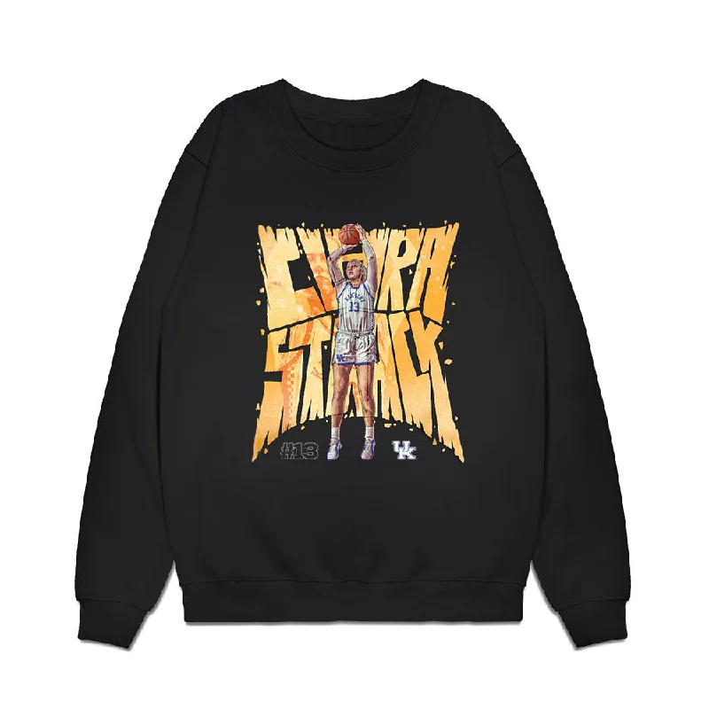 Kentucky - NCAA Women's Basketball : Clara Strack - Player Collage Premium Crewneck Sweatshirt Hoodie with Front Slit Layering Stylish