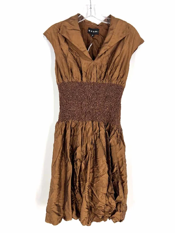 Size 8 Brown Smocked Designer Dress Tunics Travel practical