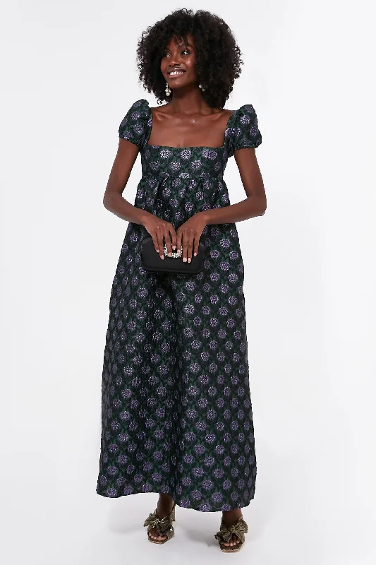 Floral Brocade Jade Dress Tunics Corduroy durable