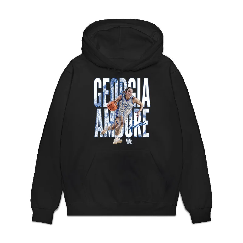 Kentucky - NCAA Women's Basketball : Georgia Amoore - Player Collage Premium Hooded Sweatshirt Hoodie with Fur Luxurious Winter