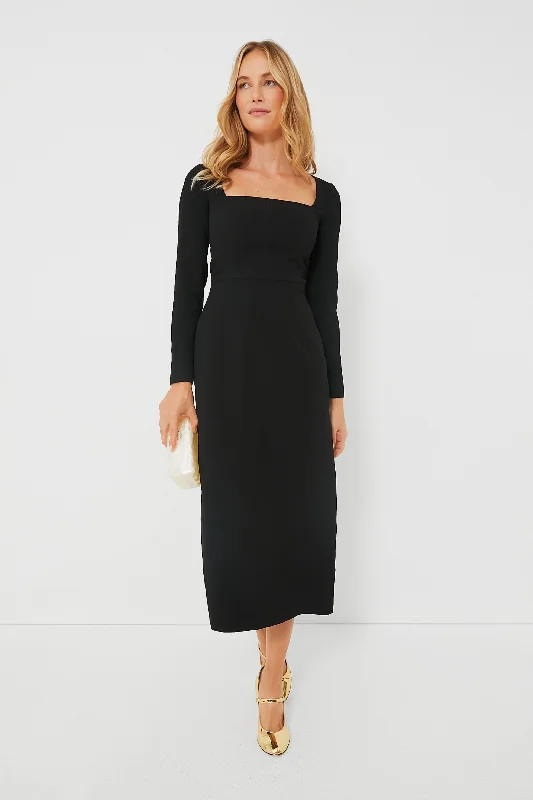 Black Erletta Double Crepe Dress Tunics Wedding white