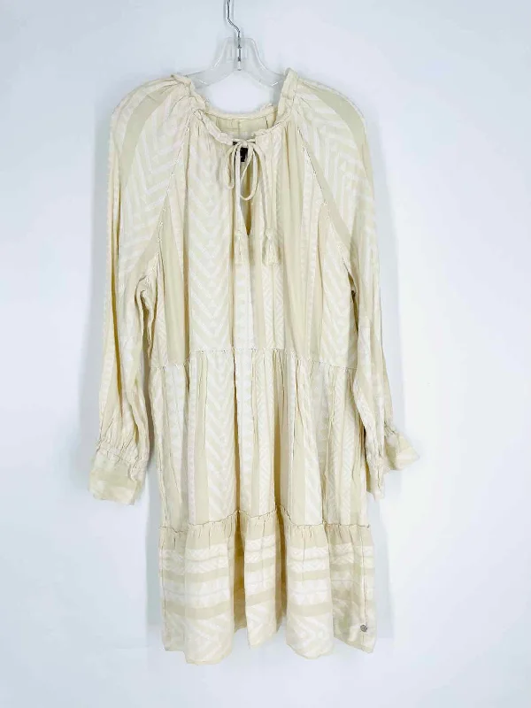 Maeve Size M Cream/White Tiered Print Dresses Dress Tunics Luxurious high-end