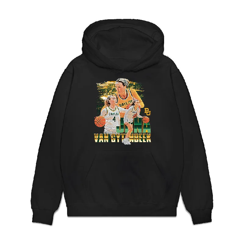 Baylor - NCAA Women's Basketball : Jana Van Gytenbeek - Premium Hooded Sweatshirt Hoodie with Lace Feminine Delicate