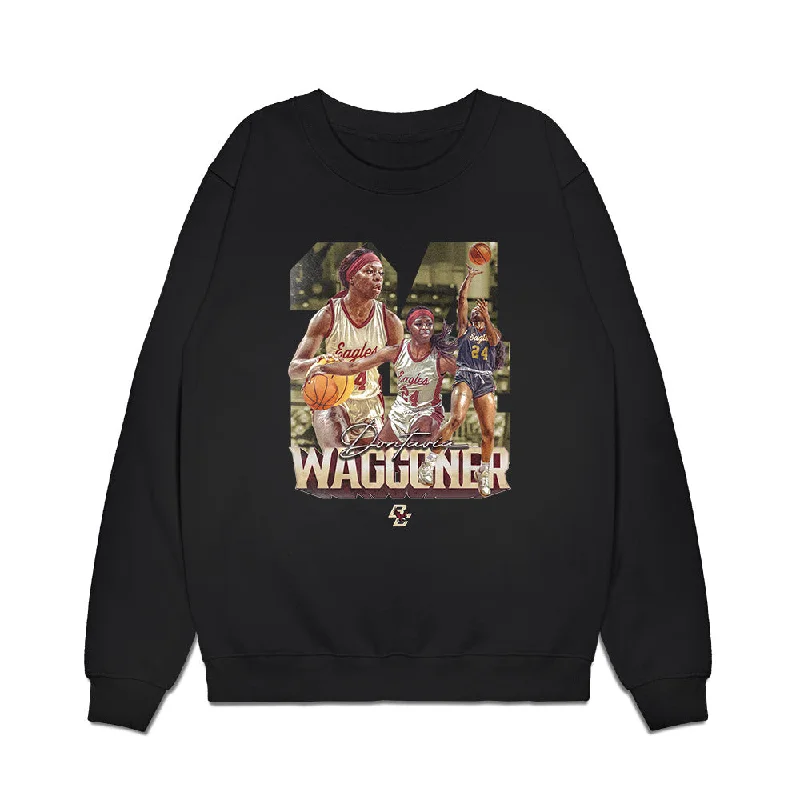 Boston College - NCAA Women's Basketball : Dontavia Waggoner - Player Collage Premium Crewneck Sweatshirt Hoodie with Tie-Dye Psychedelic Retro