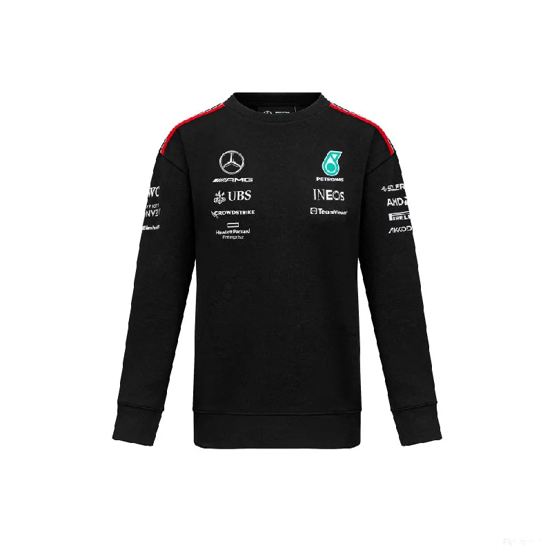 Mercedes Team Womens Crew Sweatshirt, Black, 2023 Hoodie Jacket Zipper Layering