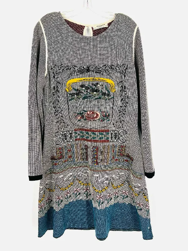 Aldomartins Size L ? Beige/Multi Grid Tapestry Dresses Dress Tunics Practical easy-care