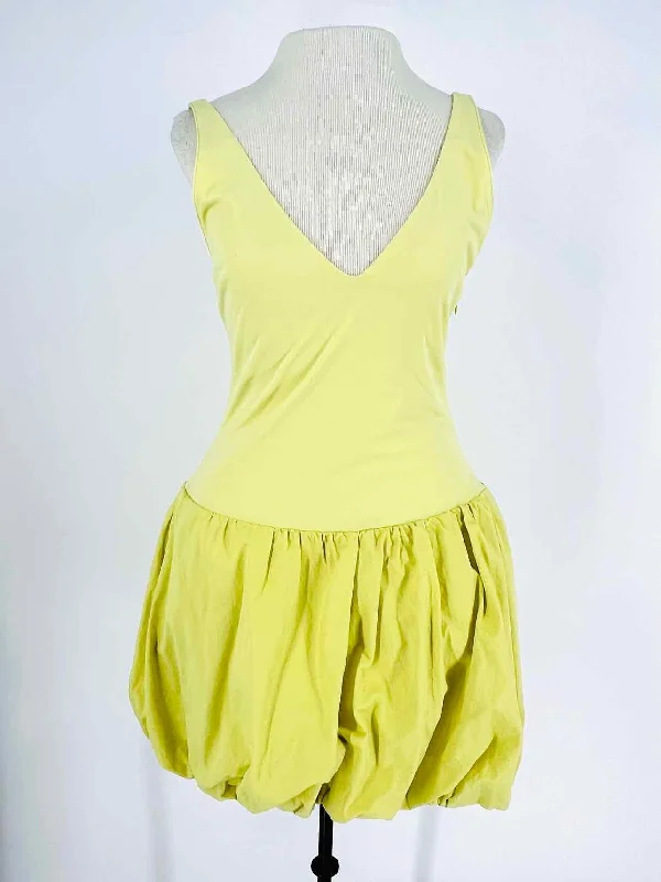 Zara Size M Lime Green Tiered Puffer Dresses Dress Tunics Cozy soft