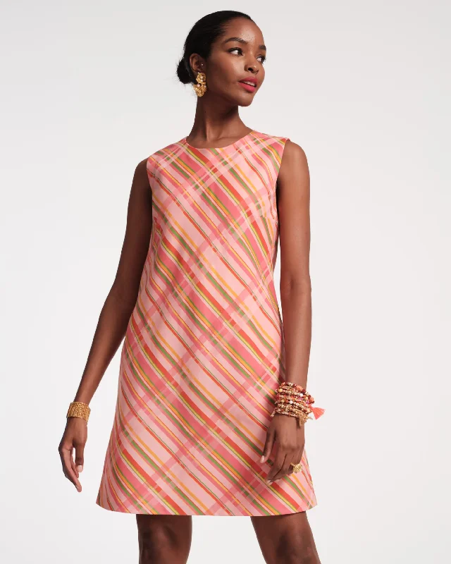 Lilly Shift Dress Candy Ribbon Plaid Tunics Handmade artisanal
