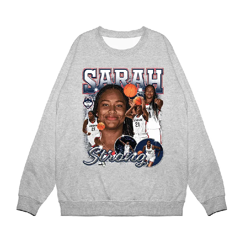 UConn - NCAA Women's Basketball : Sarah Strong - Premium Crewneck Sweatshirt Hoodie with Hem Lace Feminine Delicate