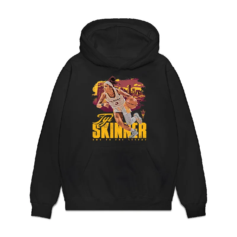 Arizona State - NCAA Women's Basketball : Tyi Skinner - Premium Hooded Sweatshirt Hoodie with Ribbed Cuffs Snug Fit Comfort Arizona State - NCAA Women's Basketball : Tyi Skinner - Premium Hooded Sweatshirt Hoodie with Ribbed Cuffs Snug Fit Comfort