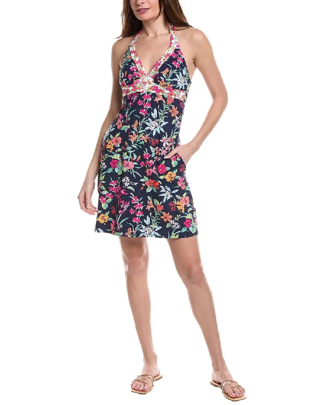 Tommy Bahama Summer Floral Halter Cover-Up Dress Tunics Hiking breathable