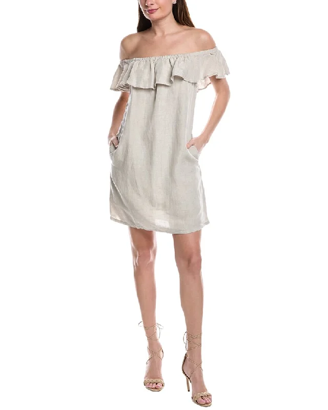 Tommy Bahama St. Lucia Ruffle Linen-Blend Cover-Up Dress Tunics Office stylish