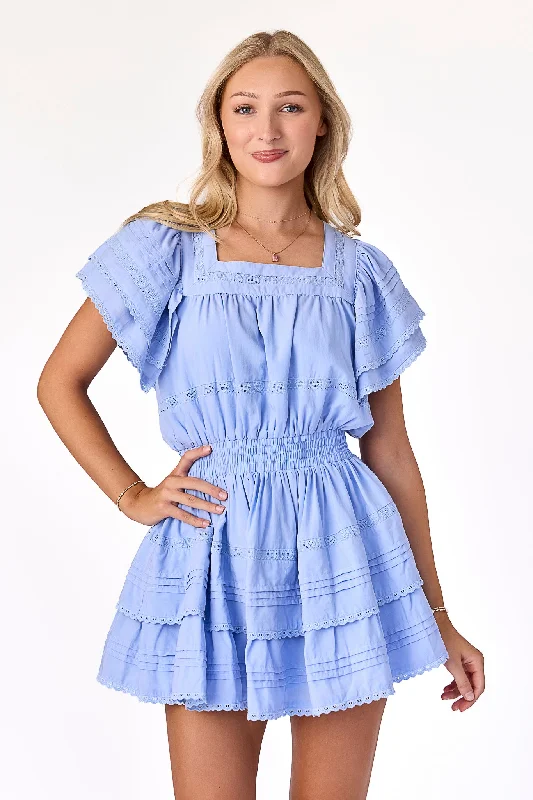 Sweetheart Lace Dress Periwinkle Tunics Leisure comfortable