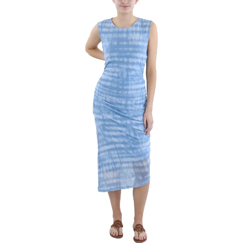 Womens Tie-Dye Sleeveless Sheath Dress Tunics Designer luxury
