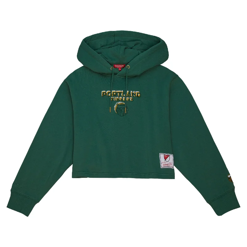 PORTLAND TIMBERS FC WOMEN'S GOLDEN HOUR GLAZE CROP HOODIE Hoodie with Elastic Waist Stretchable Comfortable