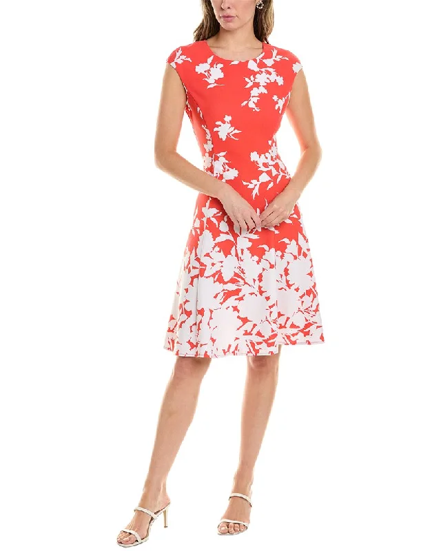 London Times A-Line Dress Boatneck Modish Everyday