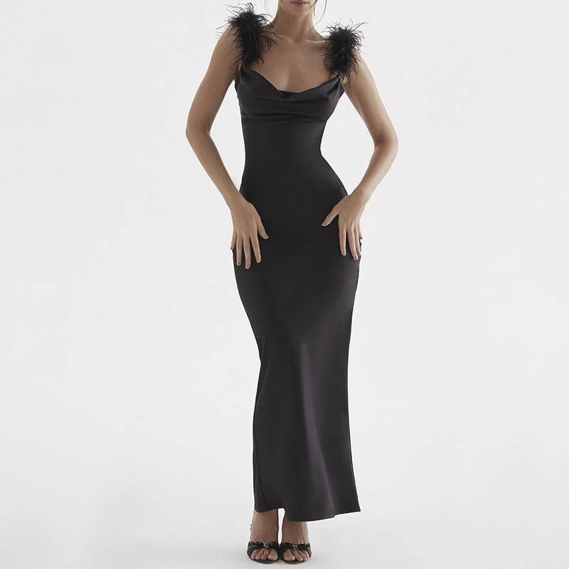 2025  style  summer new suspender swing neck dress female sexy hottie backless high waist tight dress Tunics Review highly