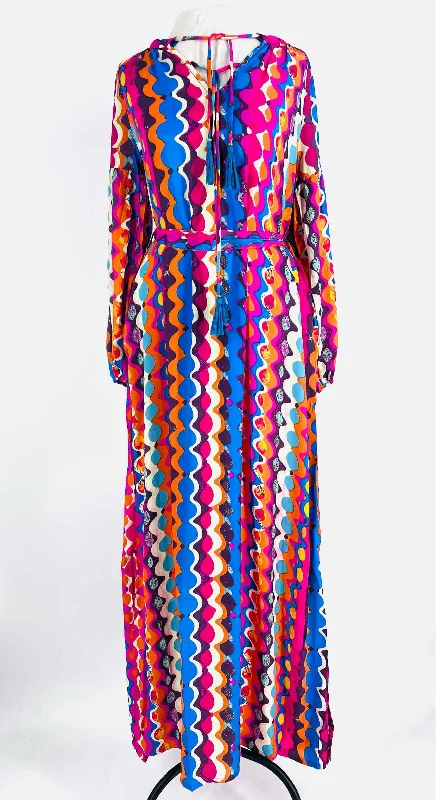 Size S Pink/Multi Print Maxi NEW Dresses Dress Tunics Silk luxurious