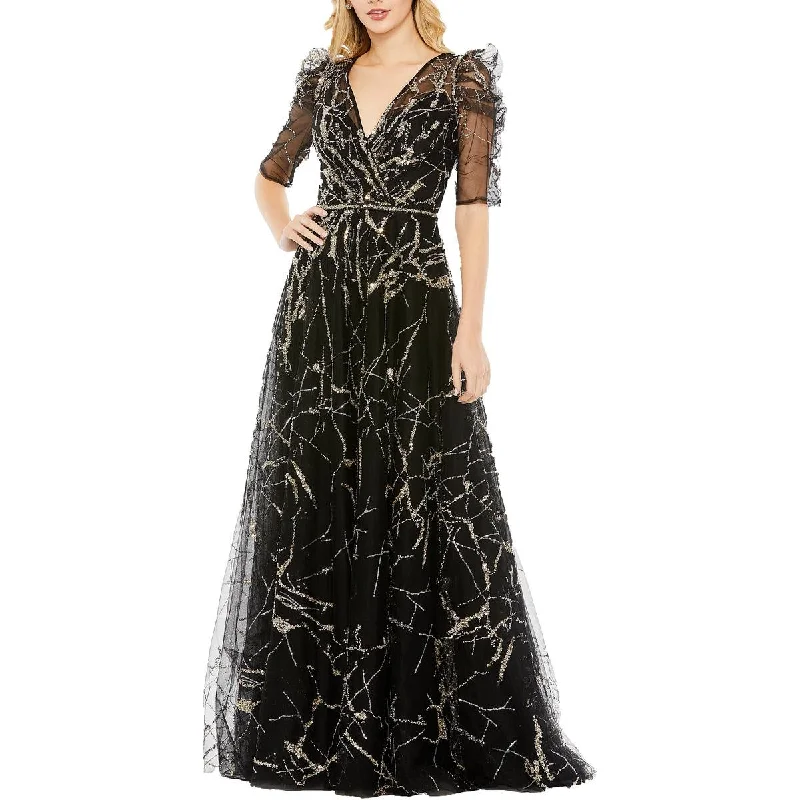 Womens Embellished Formal Evening Dress Tunics Fall fleece
