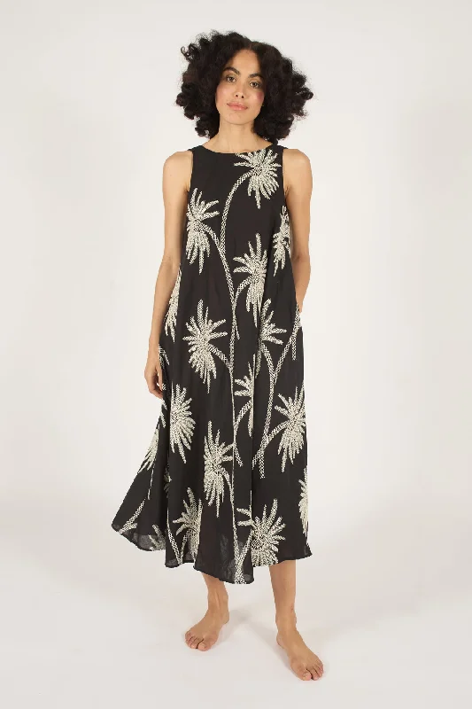 Traffic People Palms of Promise Tribe Dress in  Black - POP12685001 Tunics Spring floral