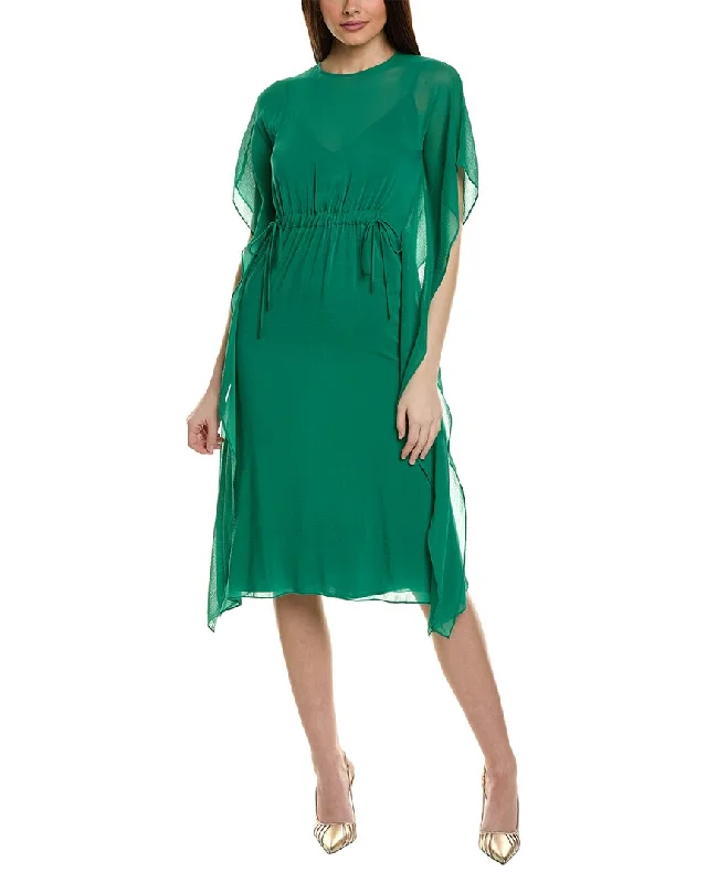 Max Mara Studio Calenda Silk-Blend Caftan Dress Tunics Formal black
