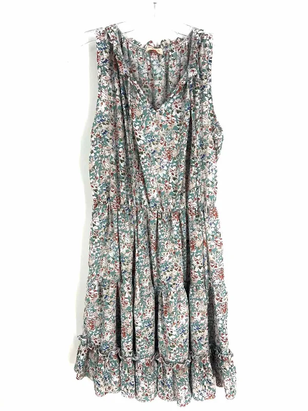 Hailey & Co Size S Bl/Wh/Rd Floral Tiered Dresses Dress Tunic Top Casual