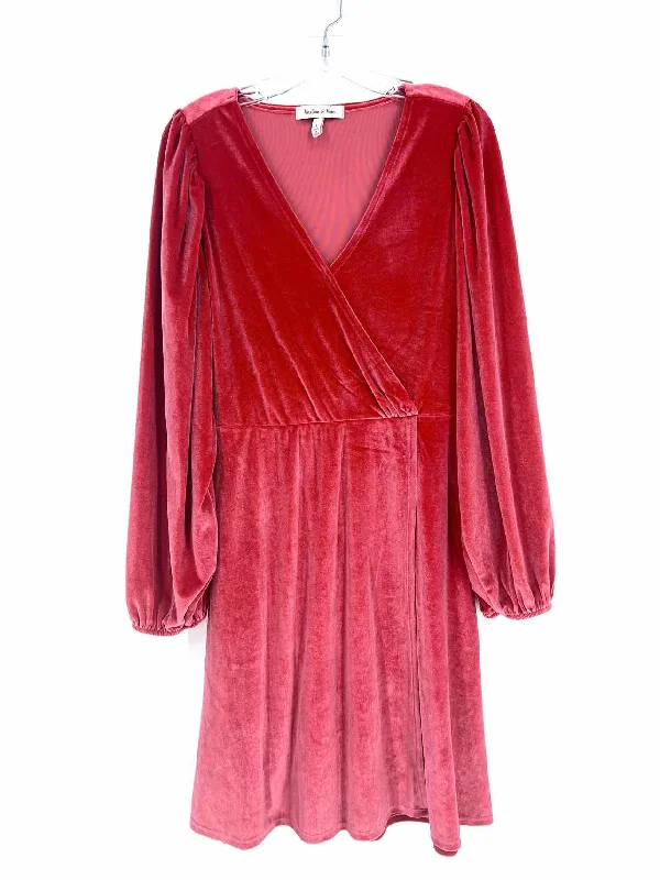 Harlow & Rose Size L Coral Balloon Sleeve Velvet Dresses Dress Tunics Ceremony elegant