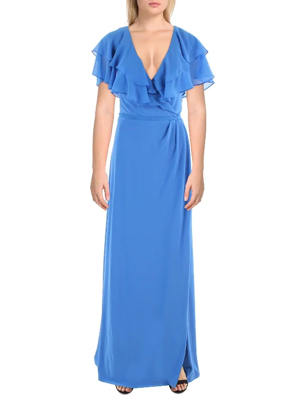 Womens Ruffled Long Evening Dress Tunics Occasion special