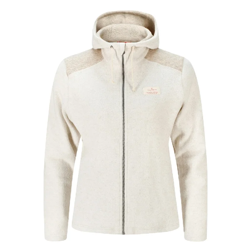 Amundsen Sports - Women's Skauen Full Zip Hoodie - Oatmeal Hoodie with Monochrome Minimalist Simple