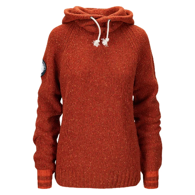 Amundsen Sports - Women's Heroes Hoodie - Burnt Red Hoodie with Metallic Shiny Futuristic