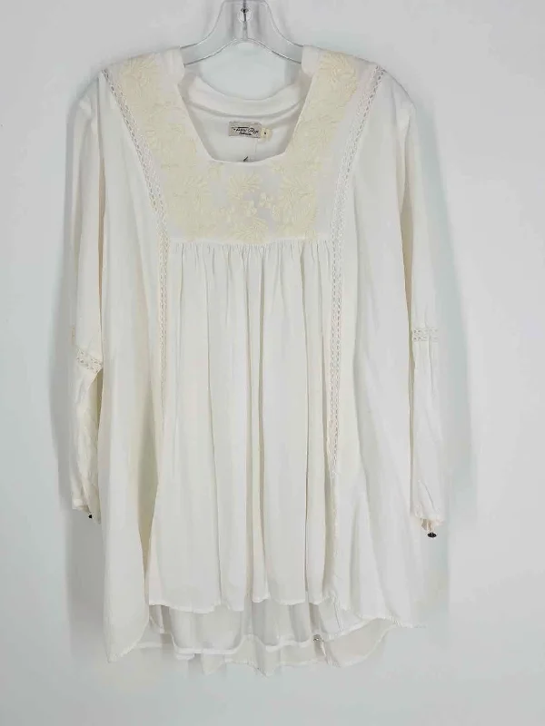 Size M White Floral Embroidered Designer Dress Tunics Velvet soft