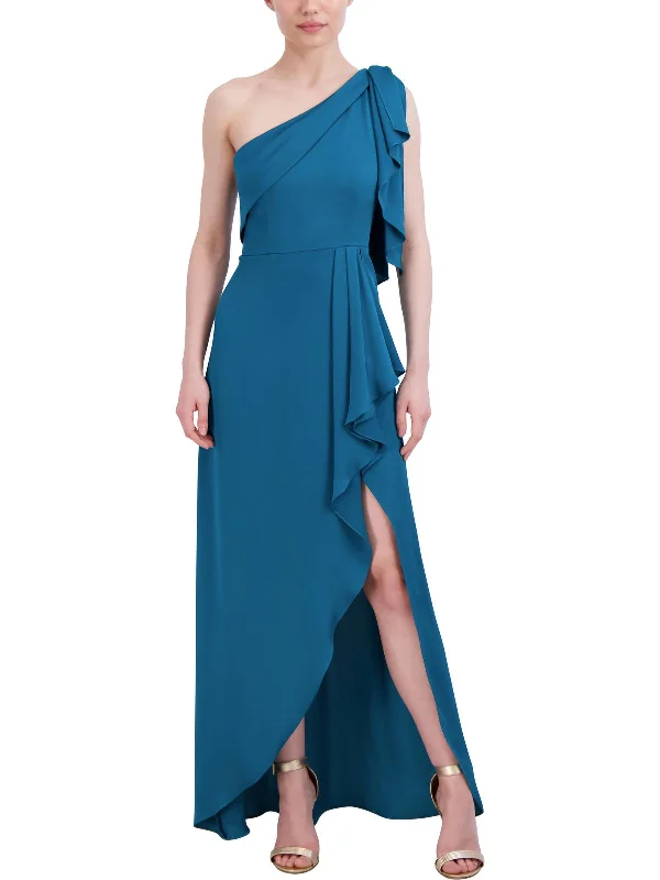 Womens One Shoulder Long Evening Dress Tunics Versatile functional