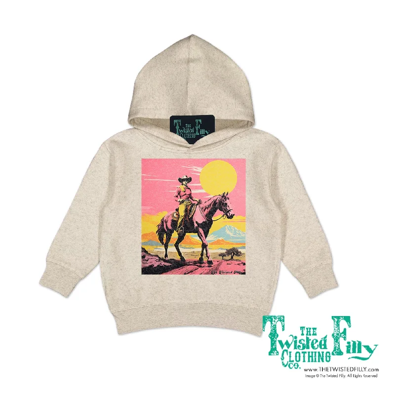 Desert Cowgirl - Toddler Girls Hoodie - Assorted Colors Hoodie with Hem Fringe Bohemian Relaxed