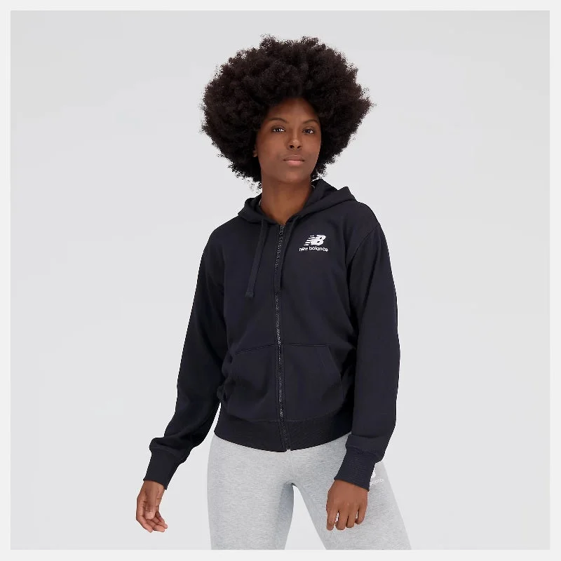NB ESSENTIALS STACKED FZ HOODIE Lifestyle Women Graphic Hoodie Design Print