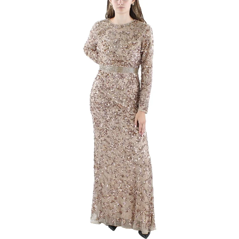 Mac Duggal Womens Sequined Evening Dress Tunics Sophisticated sleek