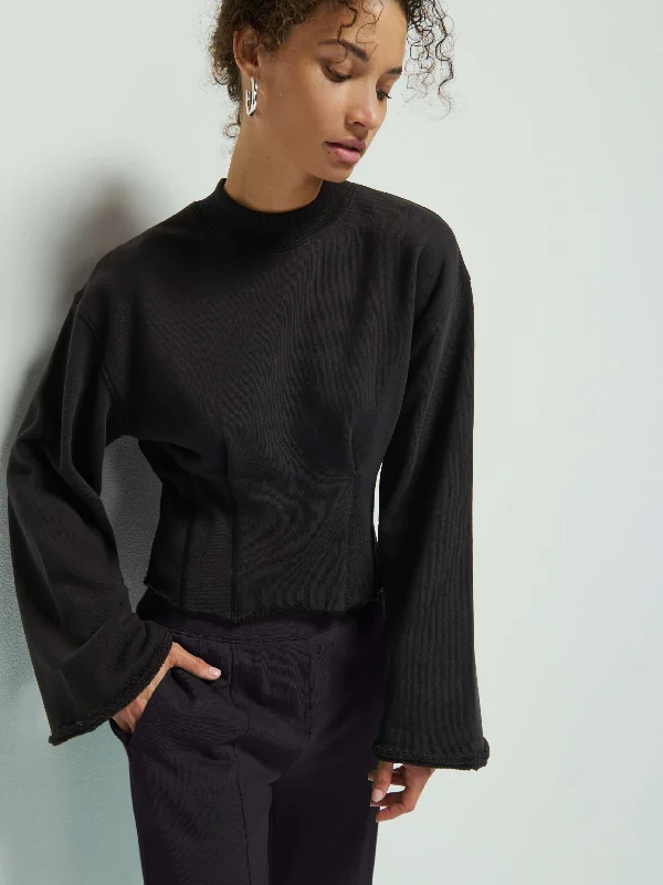 Rocky Sweatshirt Hoodie with Toggle Buttons Decorative Unique