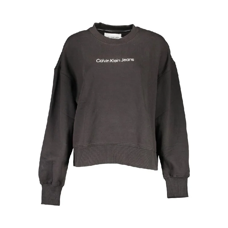 Calvin Klein Elegant Long Sleeve Crew Neck Sweatshirt Hoodie with V-Neck Classic Versatile