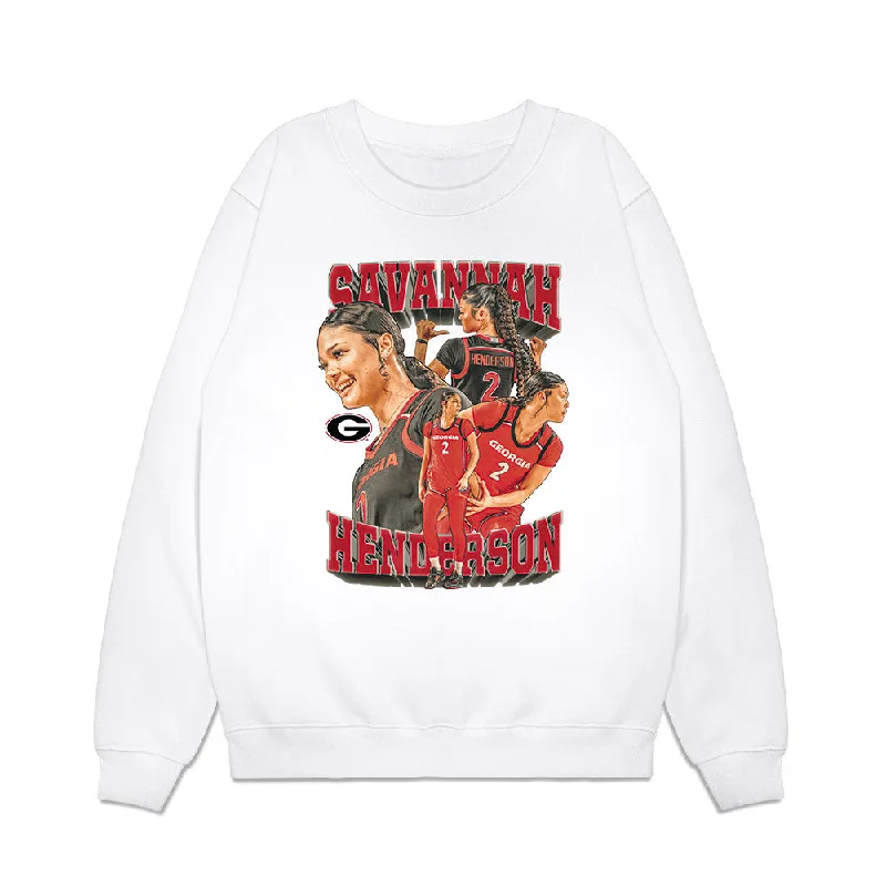 Georgia - NCAA Women's Basketball : Savannah Henderson - Premium Crewneck Sweatshirt Hoodie with Ribbed Hem Stretchable Secure Georgia - NCAA Women's Basketball : Savannah Henderson - Premium Crewneck Sweatshirt Hoodie with Ribbed Hem Stretchable Secure