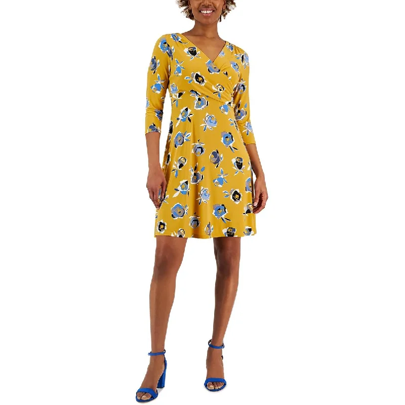 Womens Floral Print Polyester Fit & Flare Dress Tunics Occasion special