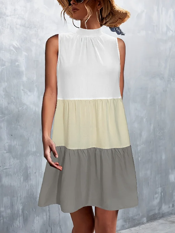 Andy Color Block Dress Tunics Practical easy-care