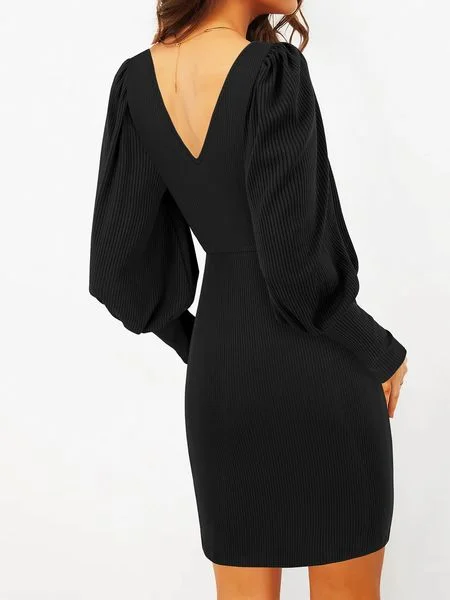 Round Neck Lantern Sleeve Dress HEBCV5ALFD Tunics Party sparkling