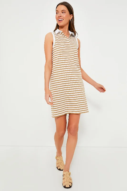 The White and Beige Polo Dress Maxi Flowy Bohemian